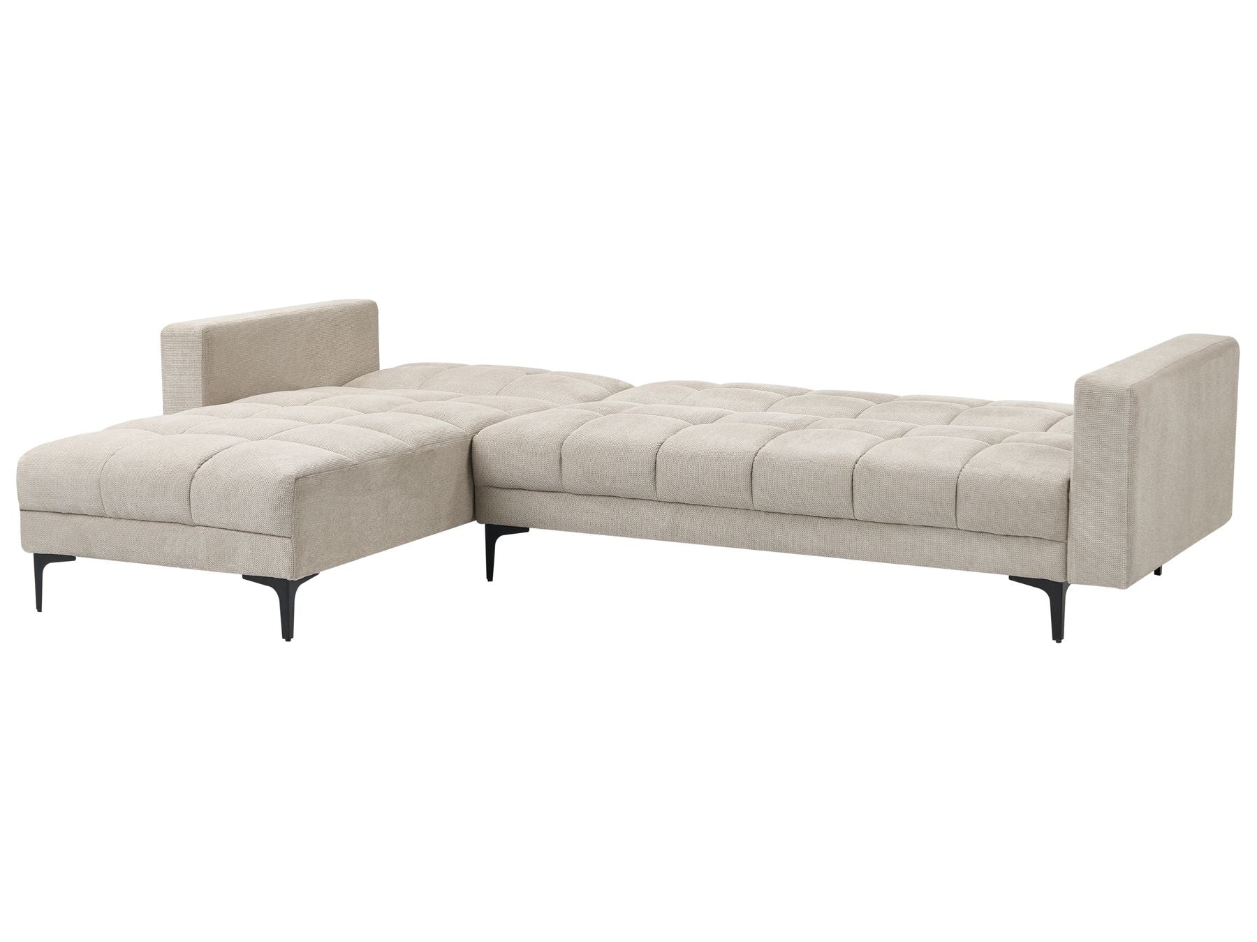 Modular Corner Sofa Bed ALNES Fabric Beige 4 Seater Right Hand