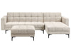 Modular Corner Sofa Bed Fabric Beige 4 Seater Left Hand