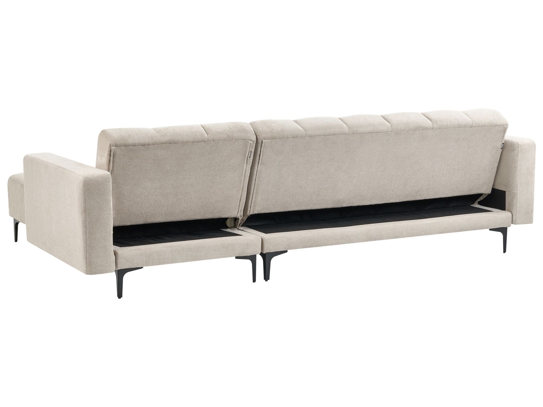 Modular Corner Sofa Bed ALNES Fabric Beige 4 Seater Left Hand
