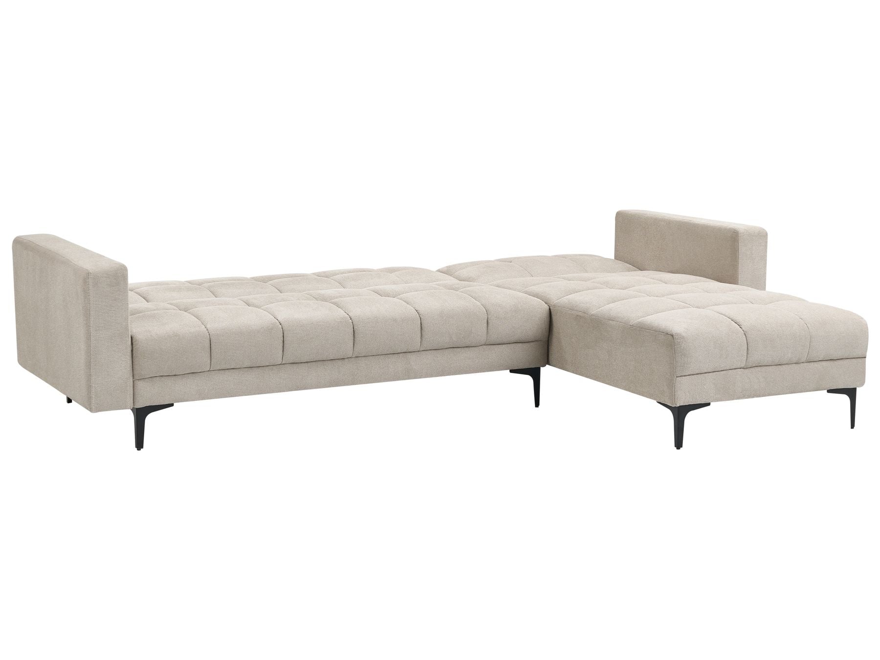 Modular Corner Sofa Bed ALNES Fabric Beige 4 Seater Left Hand