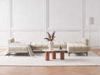 Modular U-Shape Sofa Bed ALNES Fabric Beige 5 Seater