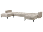 Modular U-Shape Sofa Bed ALNES Fabric Beige 5 Seater