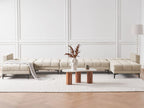 Modular U-Shape Sofa Bed ALNES Fabric Beige 6 Seater
