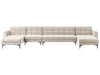 Modular U-Shape Sofa Bed Fabric Beige 6 Seater