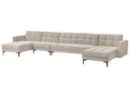 Modular U-Shape Sofa Bed ALNES Fabric Beige 6 Seater