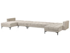 Modular U-Shape Sofa Bed ALNES Fabric Beige 6 Seater
