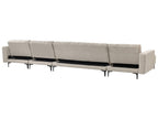 Modular U-Shape Sofa Bed ALNES Fabric Beige 6 Seater