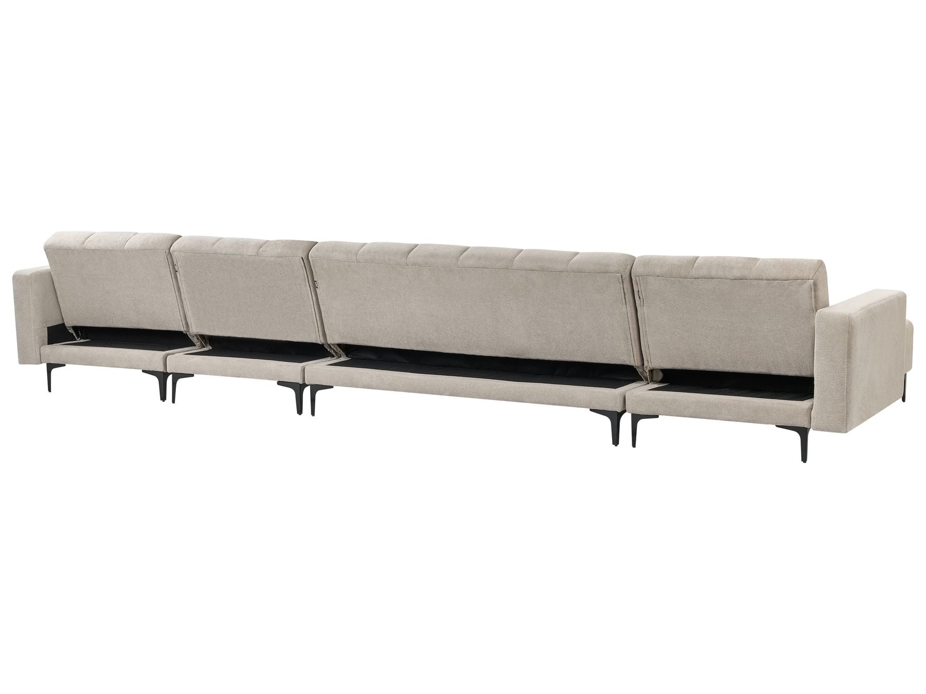 Modular U-Shape Sofa Bed ALNES Fabric Beige 6 Seater
