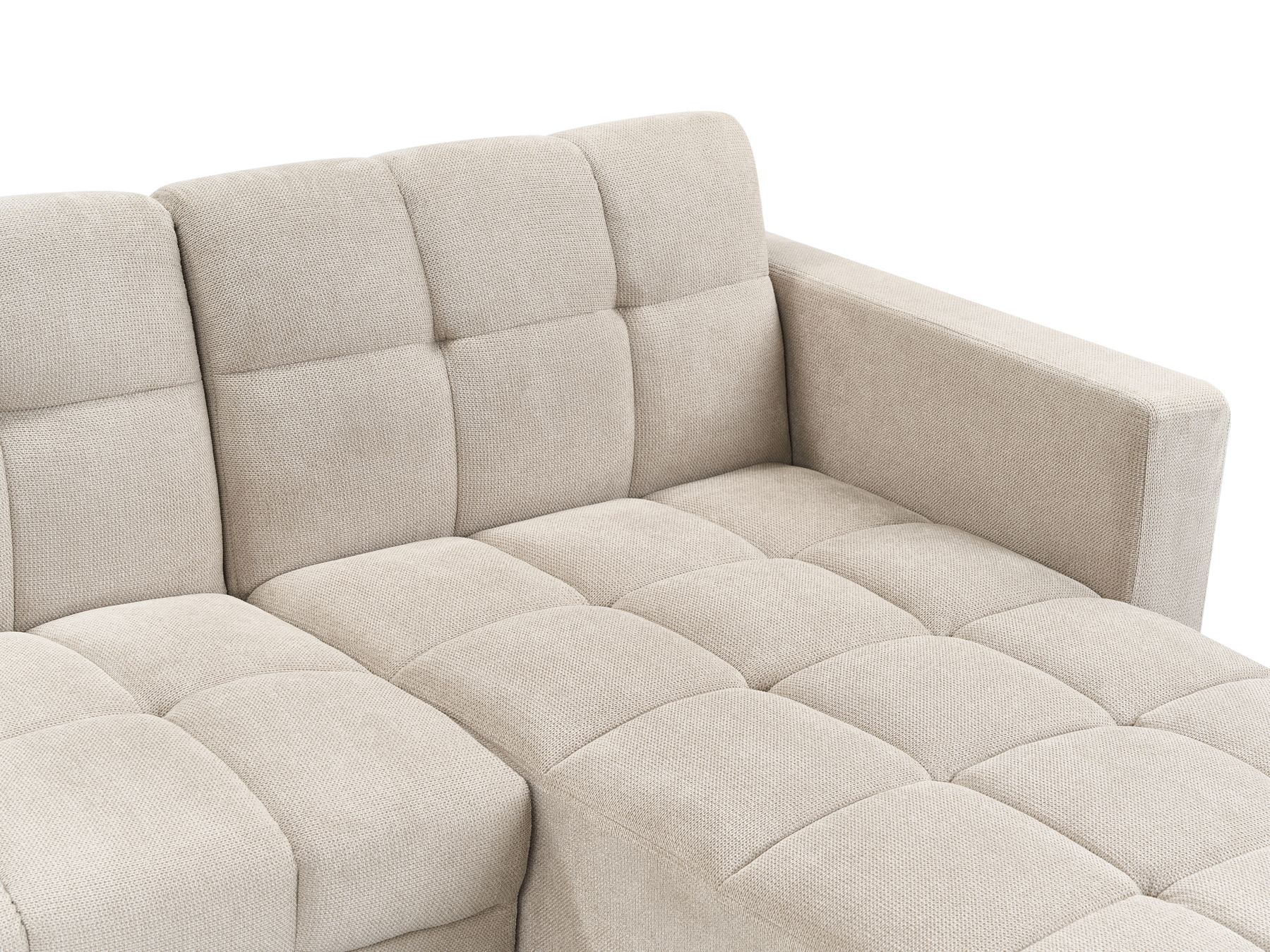 Modular U-Shape Sofa Bed ALNES Fabric Beige 6 Seater