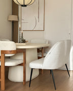 2 Seater Boucle Kitchen Sofa White OSBY