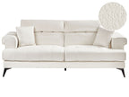 3 Seater Boucle Sofa White SKIVE