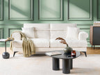 3 Seater Boucle Sofa White SKIVE