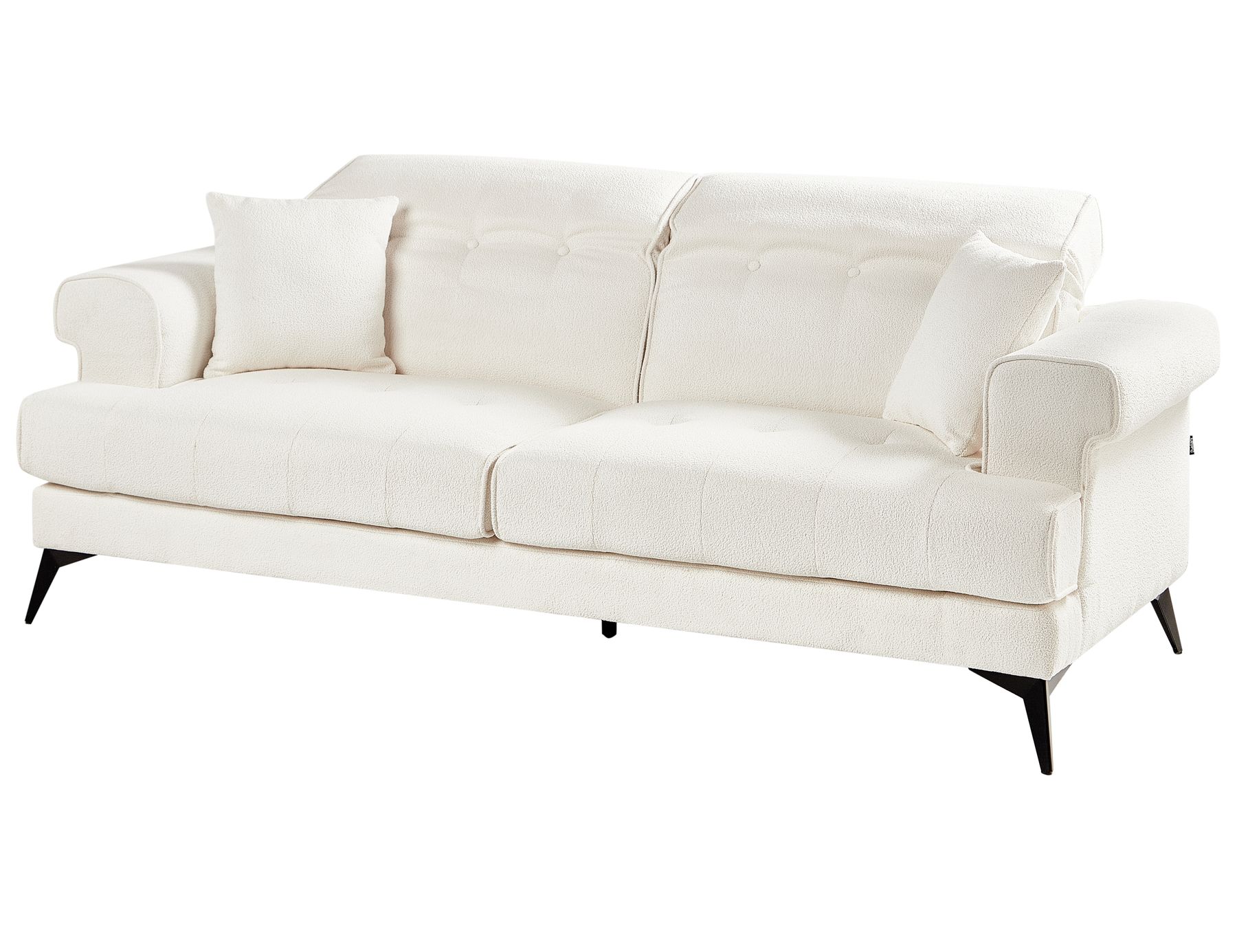 3 Seater Boucle Sofa White SKIVE