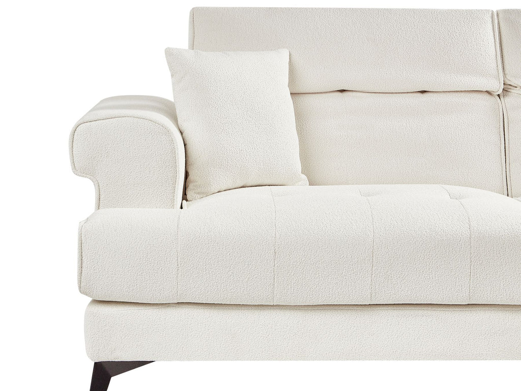 3 Seater Boucle Sofa White SKIVE