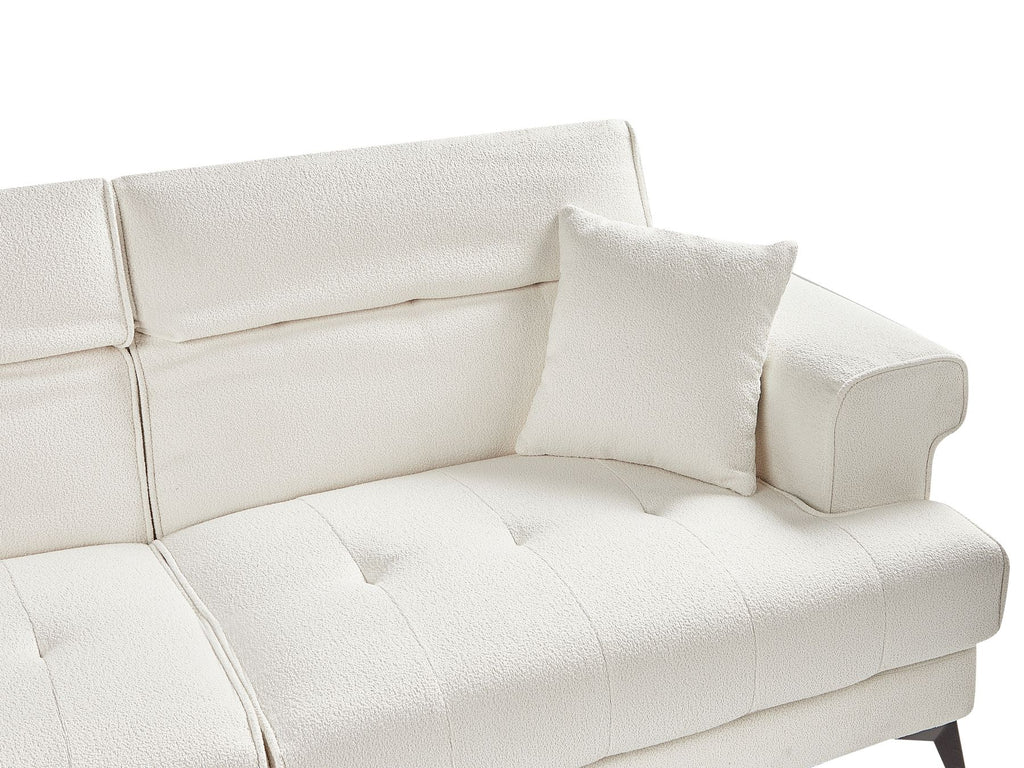 3 Seater Boucle Sofa White SKIVE