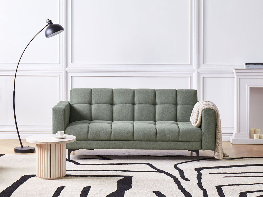 Sofa Bed ALNES Fabric Dark Green 3 Seater