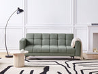 Sofa Bed ALNES Fabric Dark Green 3 Seater