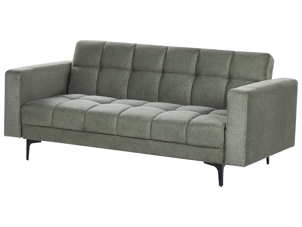 Sofa Bed ALNES Fabric Dark Green 3 Seater