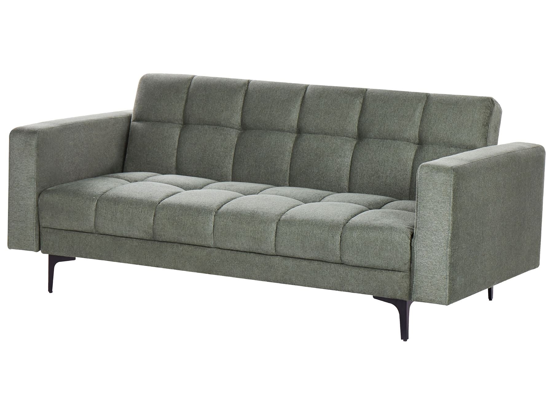 Sofa Bed ALNES Fabric Dark Green 3 Seater