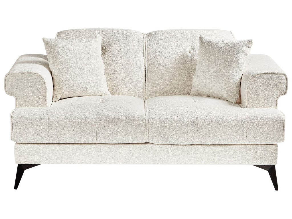 2 Seater Boucle Sofa White SKIVE