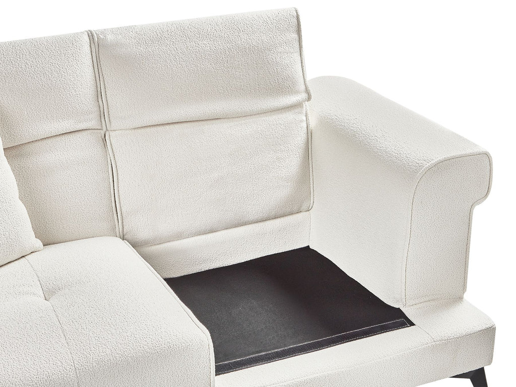 2 Seater Boucle Sofa White SKIVE