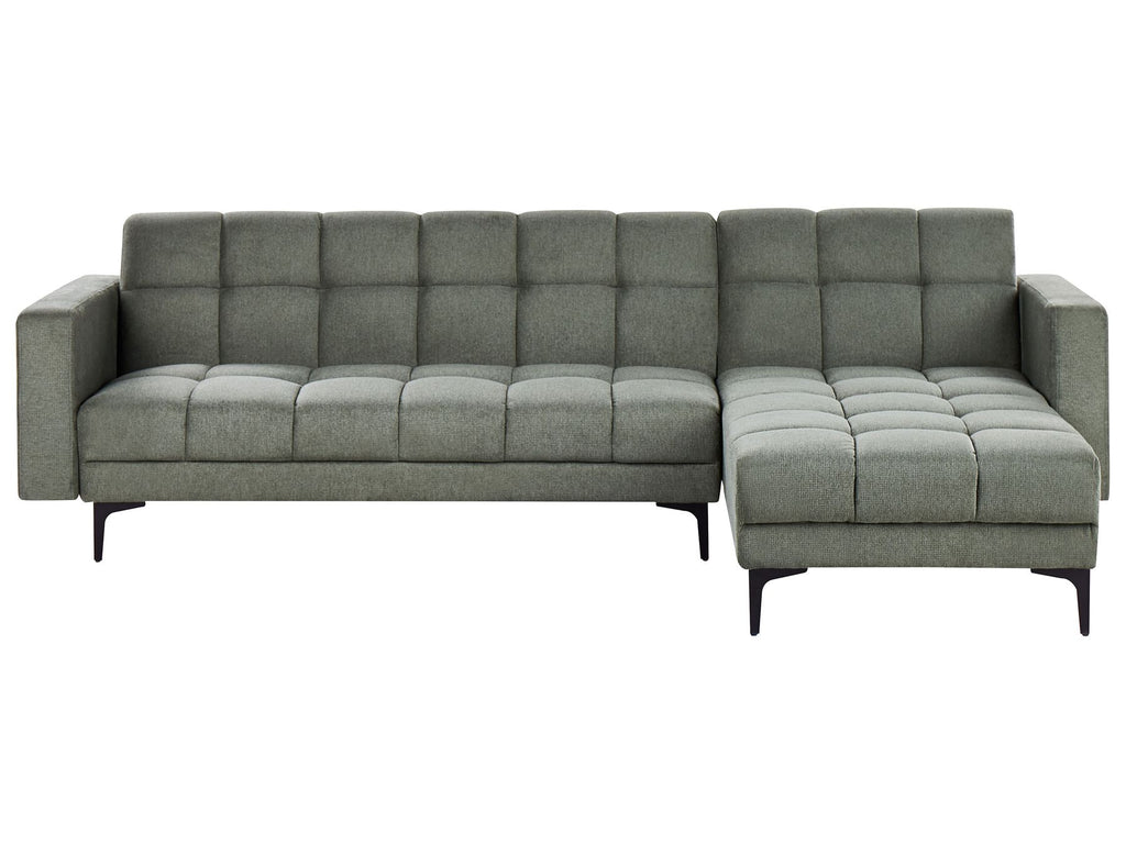 Modular Corner Sofa Bed ALNES Fabric Dark Green 4 Seater