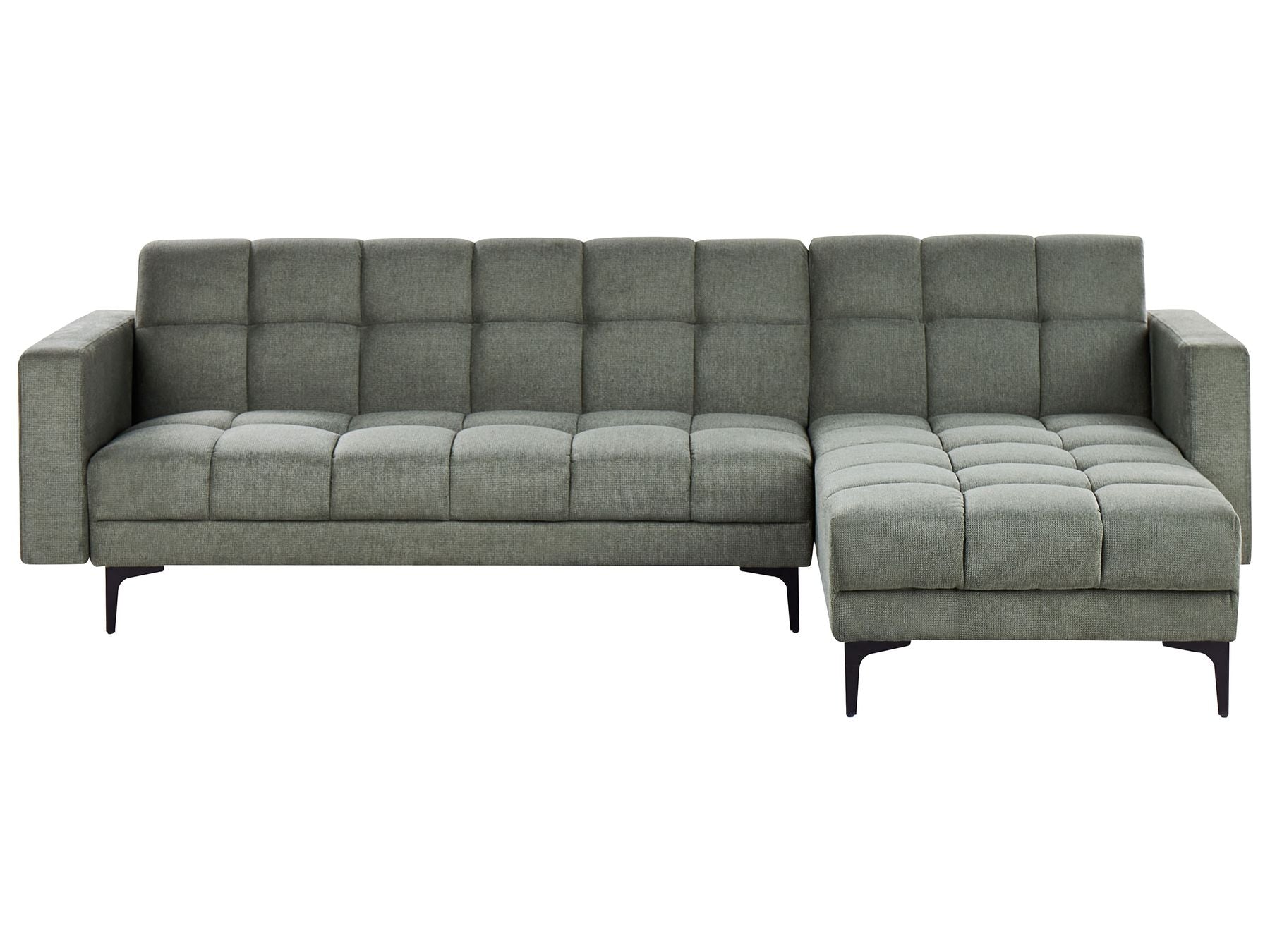 Modular Corner Sofa Bed ALNES Fabric Dark Green 4 Seater