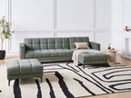 Modular Corner Sofa Bed ALNES Fabric Dark Green 4 Seater Left Hand