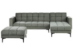 Modular Corner Sofa Bed ALNES Fabric Dark Green 4 Seater Left Hand