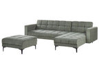 Modular Corner Sofa Bed ALNES Fabric Dark Green 4 Seater Left Hand
