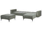 Modular Corner Sofa Bed ALNES Fabric Dark Green 4 Seater Left Hand