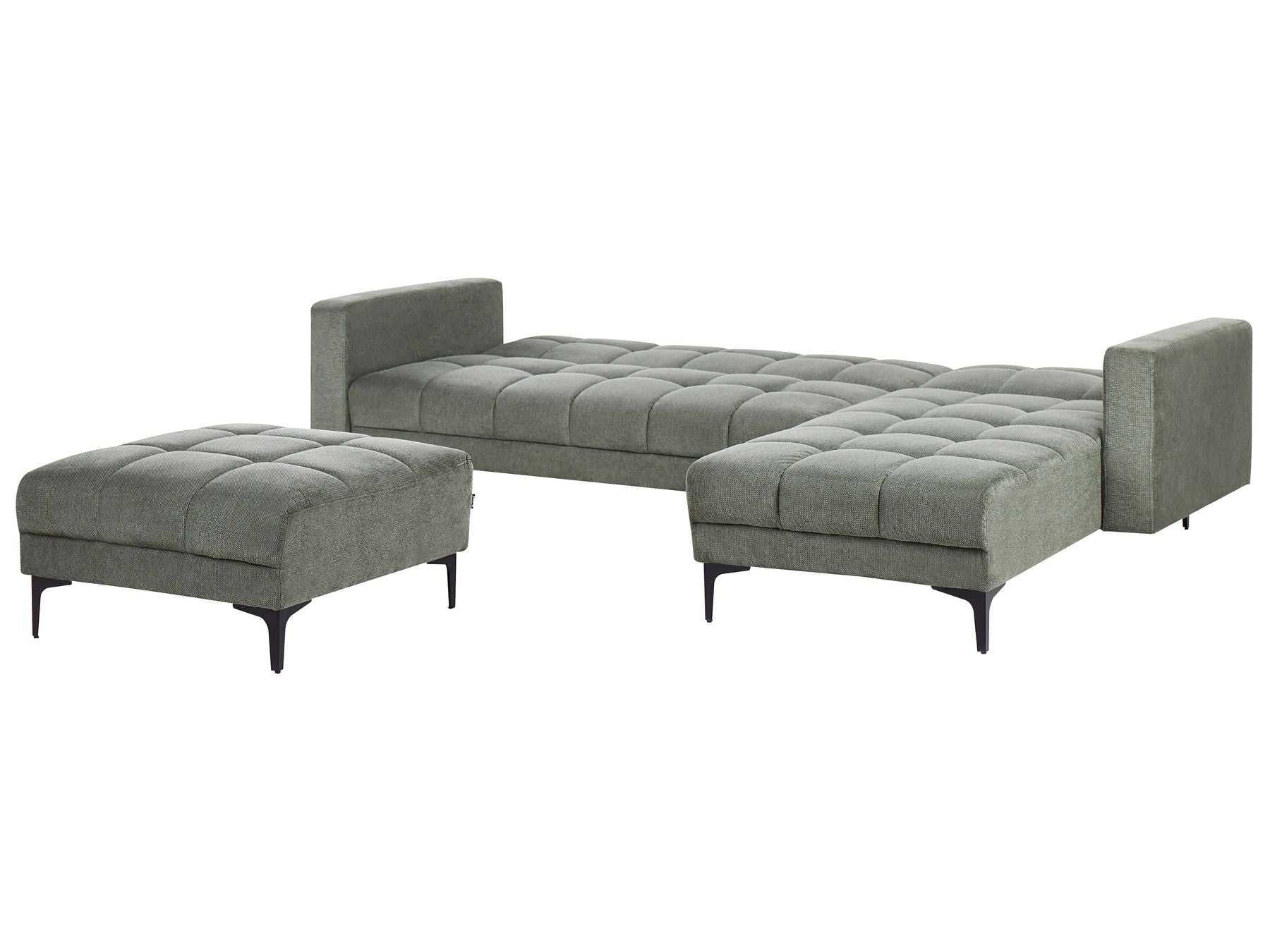 Modular Corner Sofa Bed ALNES Fabric Dark Green 4 Seater Left Hand