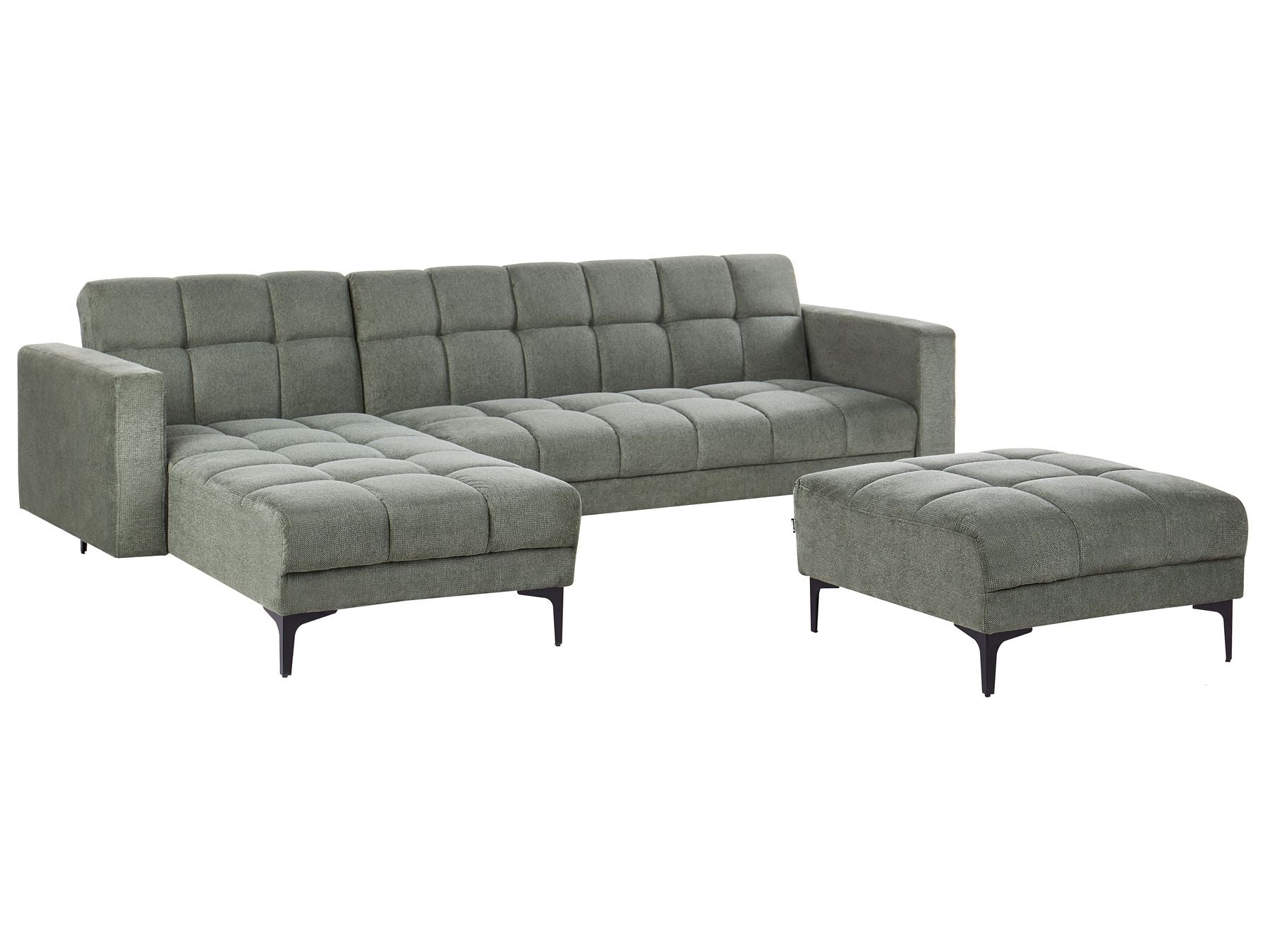 Modular Corner Sofa Bed ALNES Fabric Dark Green 4 Seater Right Hand