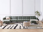 Modular U-Shape Sofa Bed ALNES Fabric Dark Green 6 Seater