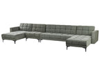 Modular U-Shape Sofa Bed ALNES Fabric Dark Green 6 Seater