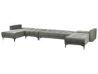 Modular U-Shape Sofa Bed ALNES Fabric Dark Green 6 Seater
