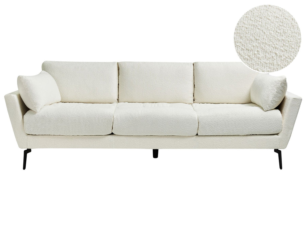 4 Seater Boucle Sofa White NENOLA