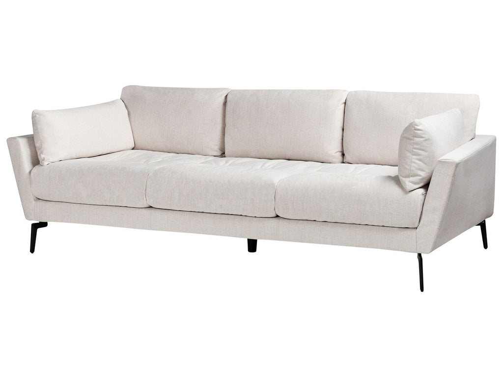 4 Seater Fabric Sofa Beige NENOLA