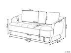 3 Seater Fabric Sofa Brown HOBRO