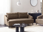 3 Seater Fabric Sofa Brown HOBRO