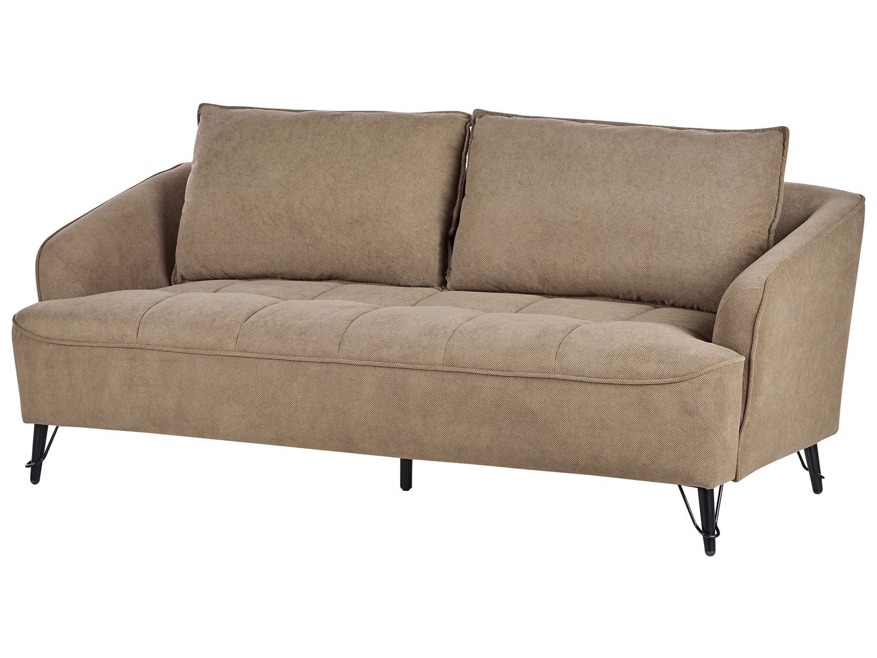 3 Seater Fabric Sofa Brown HOBRO