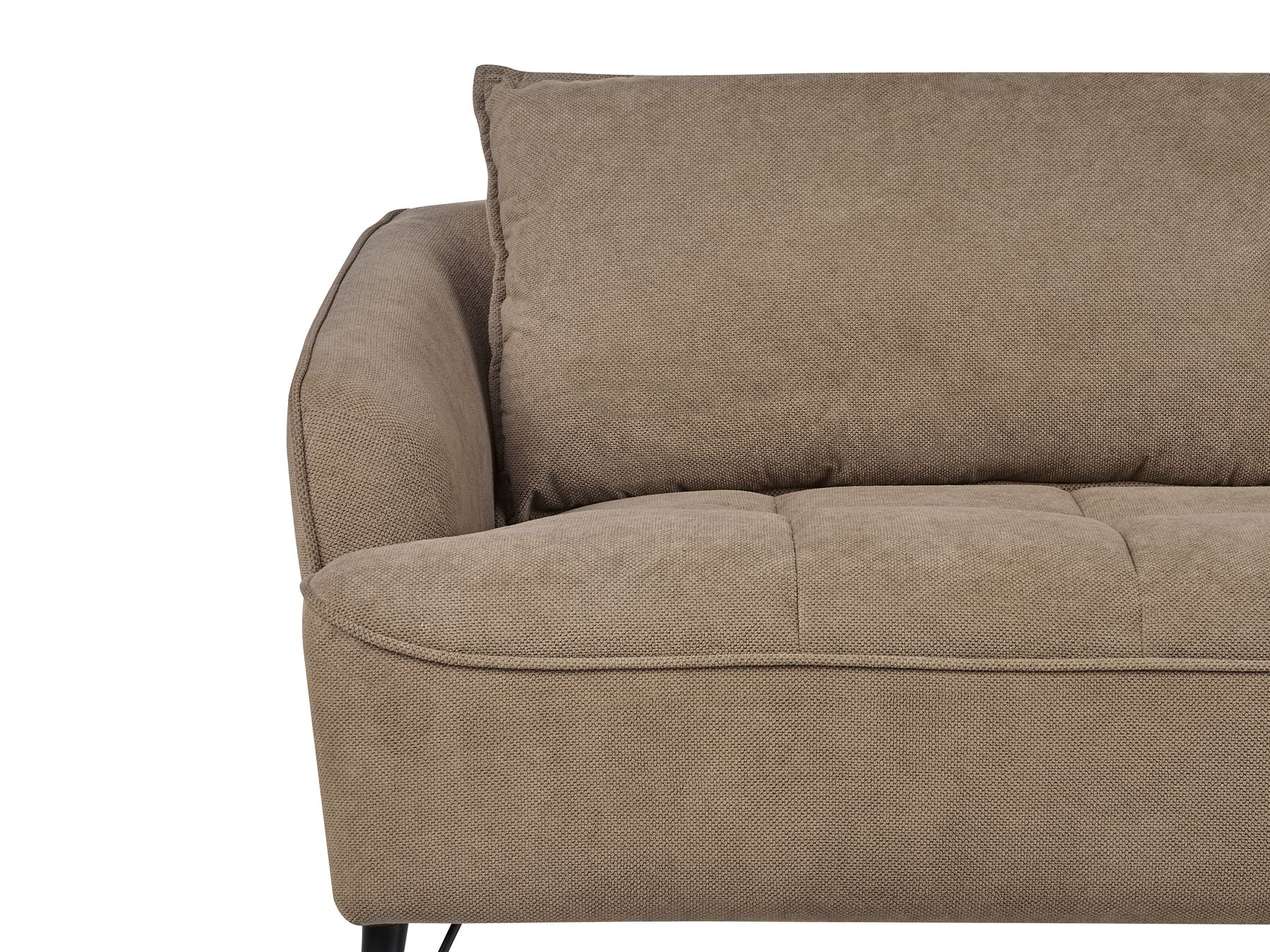 3 Seater Fabric Sofa Brown HOBRO