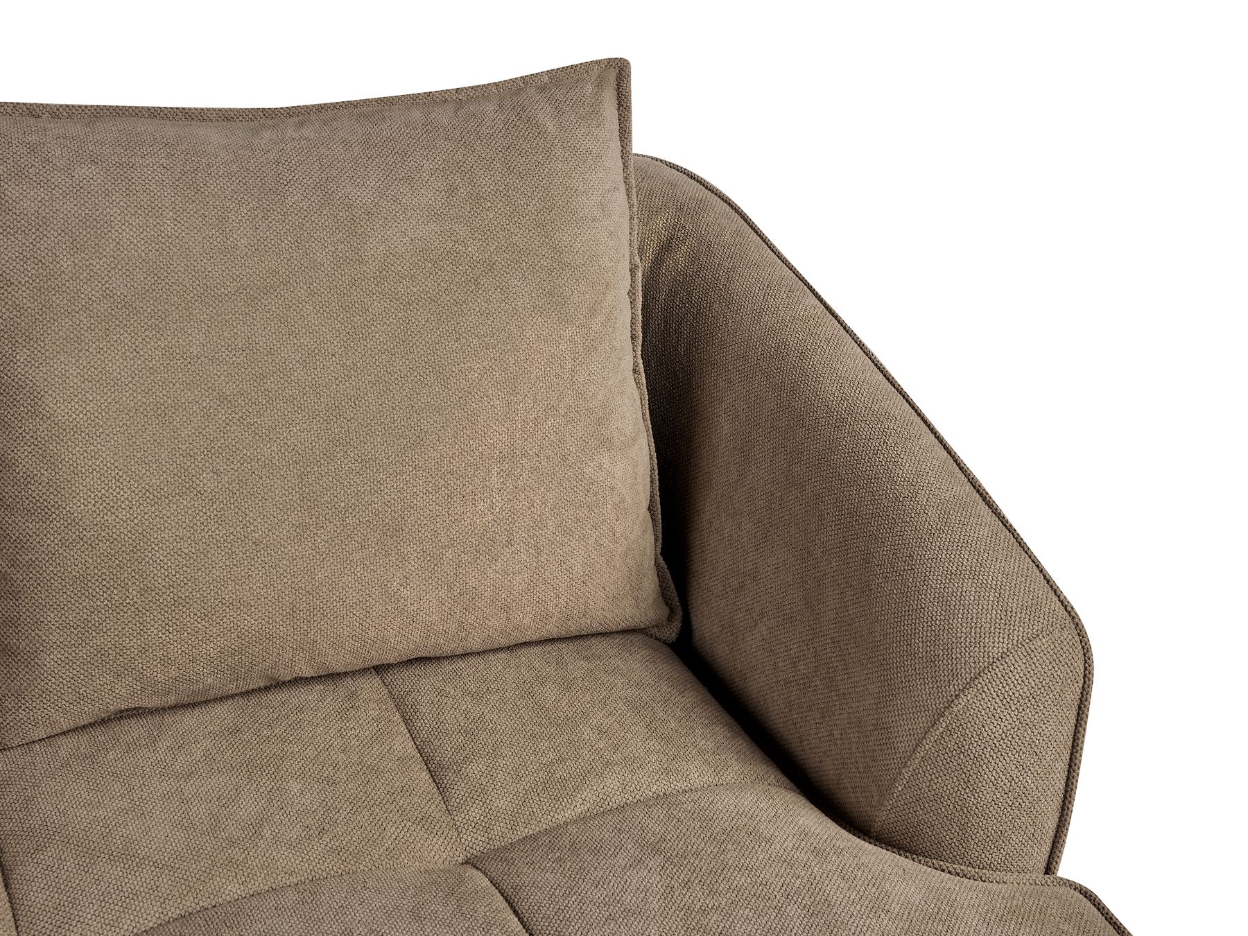 3 Seater Fabric Sofa Brown HOBRO