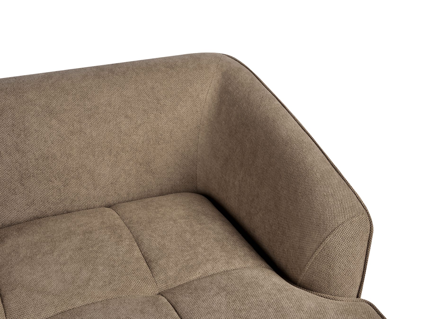 3 Seater Fabric Sofa Brown HOBRO