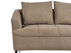 2 Seater Fabric Sofa Brown HOBRO