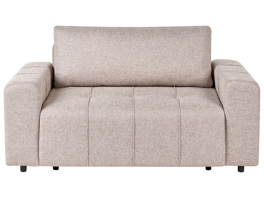 Sofa Bed INNVIK Fabric Light Brown with Storage 2 Seater