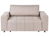 Sofa Bed Fabric Light Brown with Storage 2 Seater