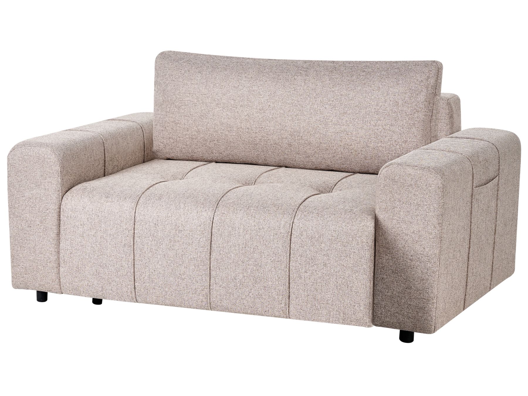 Sofa Bed INNVIK Fabric Light Brown with Storage 2 Seater