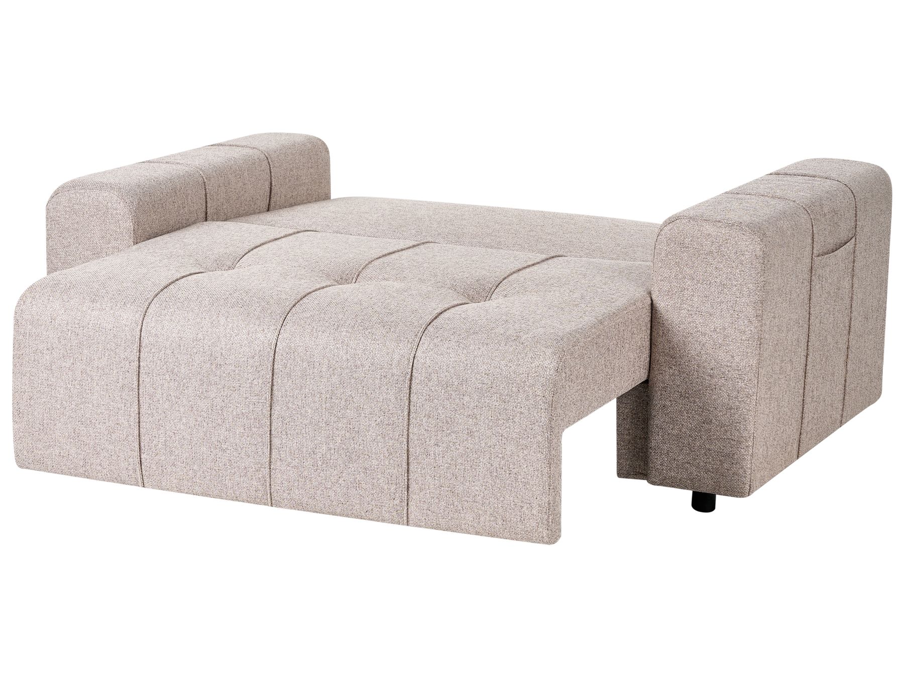 Sofa Bed INNVIK Fabric Light Brown with Storage 2 Seater