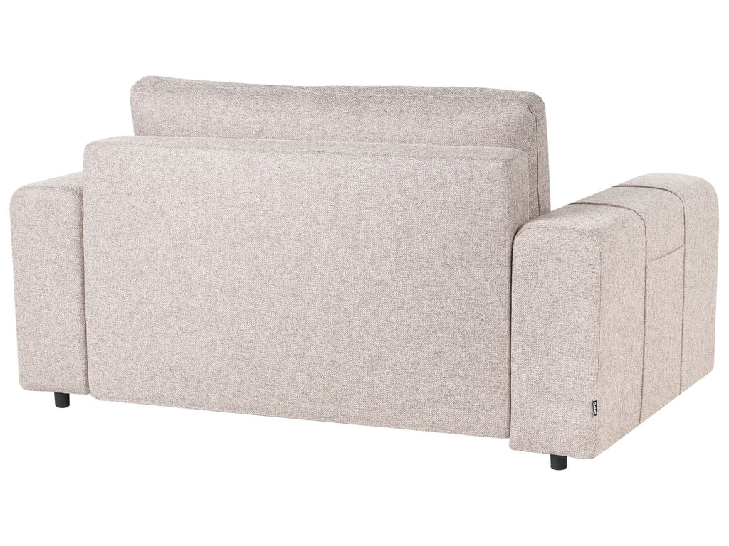 Sofa Bed INNVIK Fabric Light Brown with Storage 2 Seater